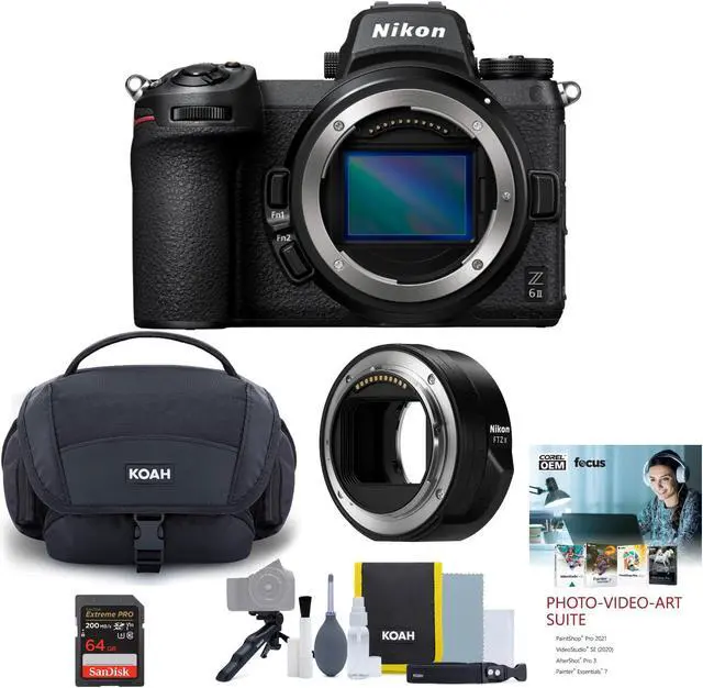 Main image of Nikon Z6II Mirrorless Camera Body with FTZ II Mount Adapter and Accessory Bundle