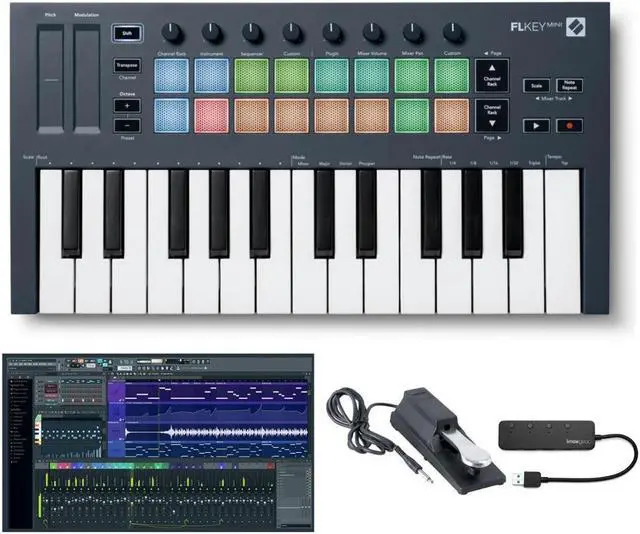 Main image of Novation FLkey Mini 25-Key MIDI Keyboard Controller for FL Studio Bundle