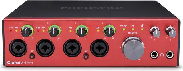 Alt view image 2 of 7 - Focusrite Clarett+ 4Pre 18-In and 8-Out Audio Interface with Headphones Bundle