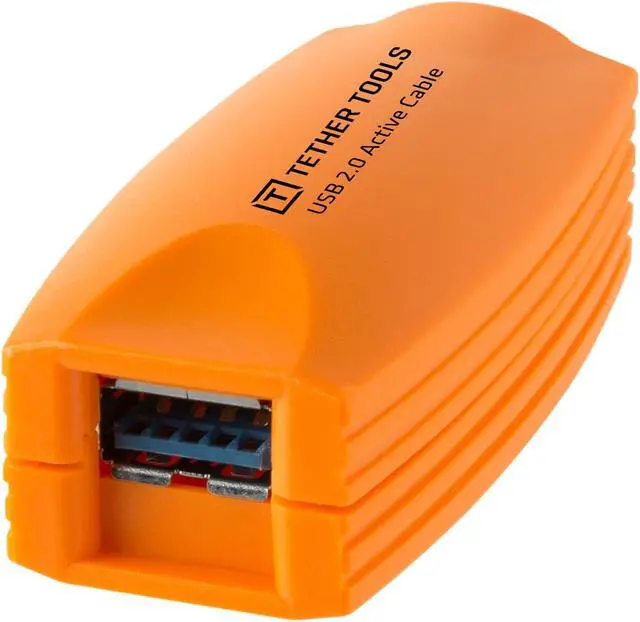 Alt view image 8 of 13 - Tether Tools TetherPro 16' USB 2.0 Active Extension Cable, Orange #CU1917