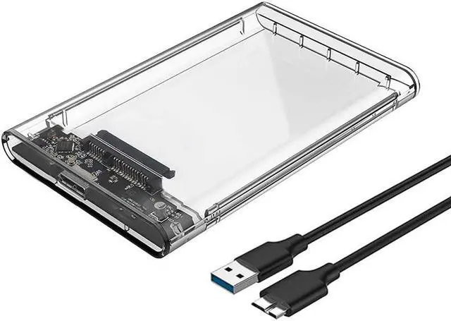 Main image of 2.5 External Hard Drive Enclosure SATA to USB 3.1 Tool-Free Clear for 2.5 Inch SSD & HDD 9.5mm 7mm External Hard Drive Case Supports UASP SATA