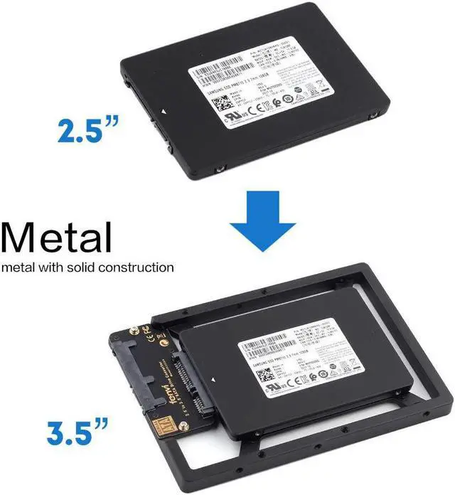 Main image of 2.5 to 3.5 Drive Converter Internal Solid State SSD Card Hard Drive Bracket Adapter SATA SSD Enclosure Caddy Dock Desktop Mac PC 2.5 to 3.5 Mounting Hardrive for Samsung Crucial SanDisk ect SSD