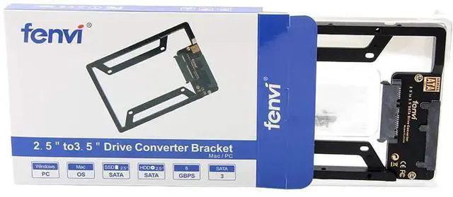 Alt view image 7 of 7 - 2.5 to 3.5 Drive Converter Internal Solid State SSD Card Hard Drive Bracket Adapter SATA SSD Enclosure Caddy Dock Desktop Mac PC 2.5 to 3.5 Mounting Hardrive for Samsung Crucial SanDisk ect SSD