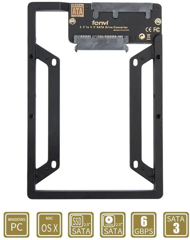 Alt view image 6 of 7 - 2.5 to 3.5 Drive Converter Internal Solid State SSD Card Hard Drive Bracket Adapter SATA SSD Enclosure Caddy Dock Desktop Mac PC 2.5 to 3.5 Mounting Hardrive for Samsung Crucial SanDisk ect SSD