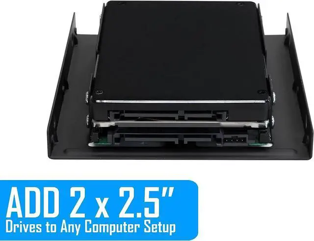 Alt view image 2 of 7 - SSD Hard Drive Mounting Kit Internal Convert Any 2 x 2.5 Solid State Drive / HDD Into a 3.5 Inch Drive Bay. Mounting Screws Included Quick and Easy Installation [HDM-225-BK]