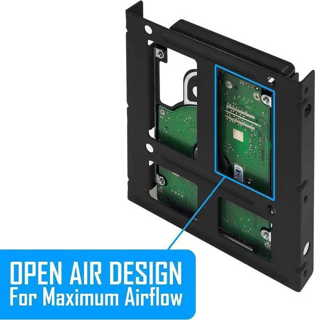 Alt view image 3 of 7 - SSD Hard Drive Mounting Kit Internal Convert Any 2 x 2.5 Solid State Drive / HDD Into a 3.5 Inch Drive Bay. Mounting Screws Included Quick and Easy Installation [HDM-225-BK]
