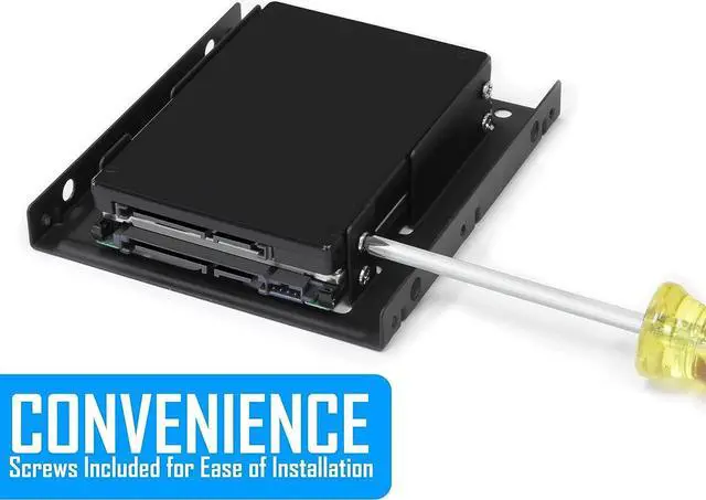 Alt view image 6 of 7 - SSD Hard Drive Mounting Kit Internal Convert Any 2 x 2.5 Solid State Drive / HDD Into a 3.5 Inch Drive Bay. Mounting Screws Included Quick and Easy Installation [HDM-225-BK]