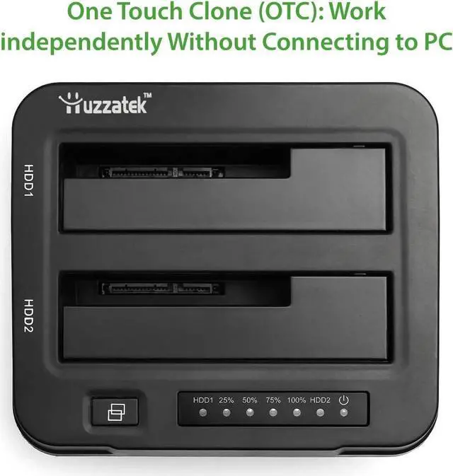 Alt view image 2 of 5 - USB 3.0 to SATA III Dual Bay External Hard Drive Docking Station for 2.5 or 3.5in HDD Duplicator Clone Function
