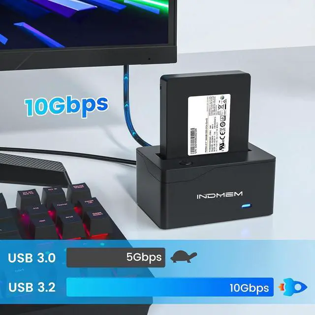 Alt view image 3 of 7 - INDMEM USB 3.2 Gen 2 to U.2 NVMe SSD Adapter, Type C to U.2(SFF-8639) NVMe SSD Reader Converter Enclosure Docking Station for 2.5U.2 NVMe SSD(up to 10Gbps)