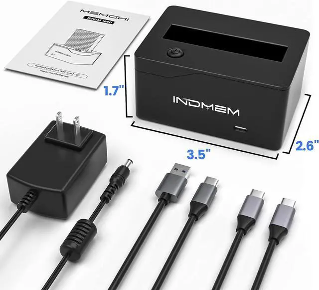 Alt view image 7 of 7 - INDMEM USB 3.2 Gen 2 to U.2 NVMe SSD Adapter, Type C to U.2(SFF-8639) NVMe SSD Reader Converter Enclosure Docking Station for 2.5U.2 NVMe SSD(up to 10Gbps)
