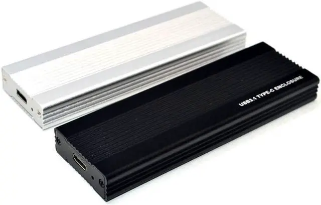 Alt view image 7 of 7 - 3TB NVME SSD Enclosure PCI-E M.2 to USB 3.1 Type-C Adapter Hard Drive Disk External Box USB C 10Gbps RTL9210 M2 M Key PCIE HDD Case for 2242 2260 2280 (Silver 2 Cables)