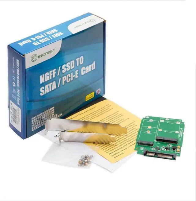 Alt view image 5 of 7 - M.2 B-Key SATA or Mini-SATA mSATA SSD to SATA III 2.5 Adapter, Convert mSATA or M.2 SATA SSD to a 2.5" Drive PCI Mount SI-ADA50067