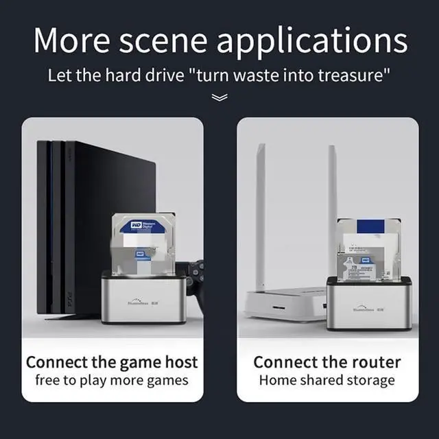 Alt view image 3 of 6 - ZLXDP Aluminum 2.5"/3.5" Compatible 5GBPS HDD SSD External Case Enclosure Hard Drive HDD Docking Station USB 3.0 HDD Box