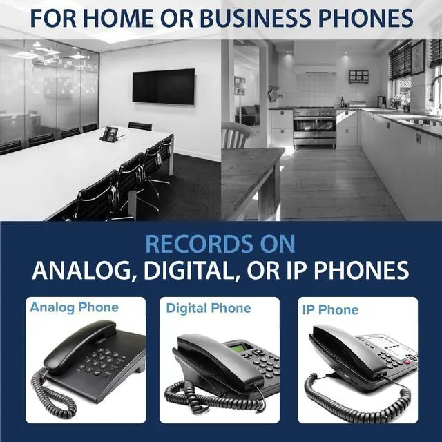 Alt view image 3 of 6 - TR600 Landline Phone Call Recorder for Analog/IP/Digital Lines, Automatic Telephone Recording Device - 16GB