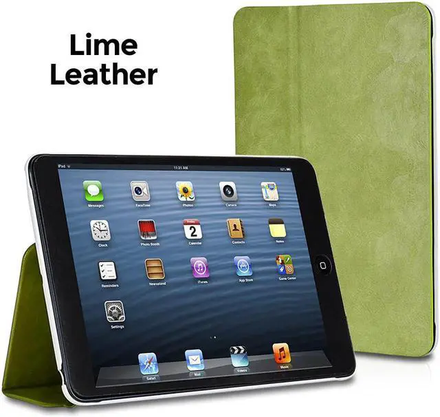 Alt view image 8 of 20 - XtremeMac Microfolio Leather Lime Case for iPad Mini