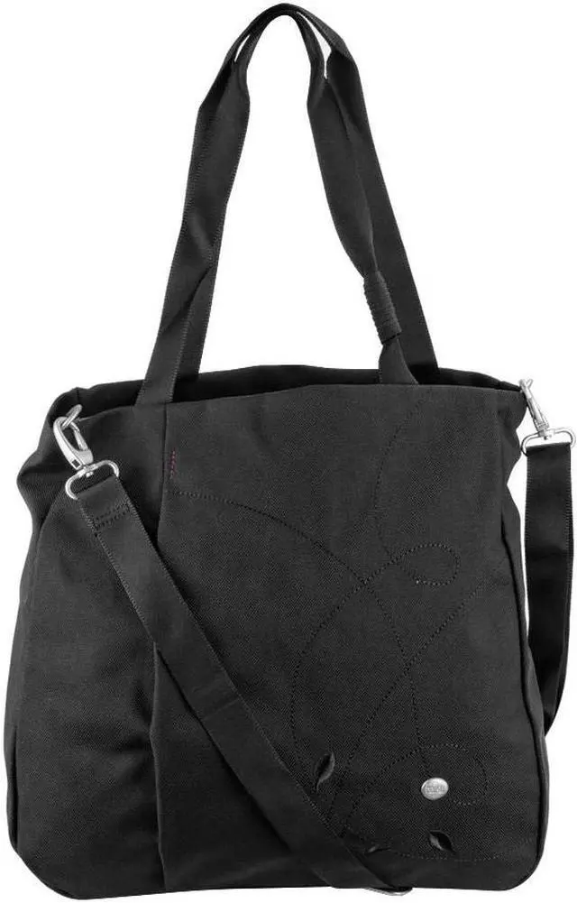 Alt view image 5 of 10 - Haiku Women's Journey Eco Shopper Tote Shoulder Bag Purse Black w/ Plum Stitch