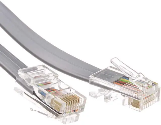 Alt view image 3 of 3 - RJ45, 8P / 8C, Silver Satin Flat, 1:1, 7 ft