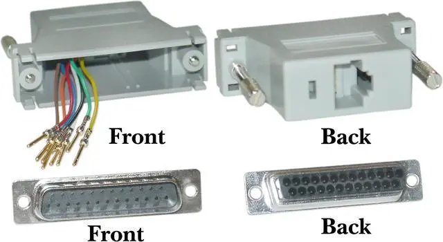 Alt view image 5 of 5 - Cable Wholesale DB25 Male / RJ45 Modular Adapter, Color Gray