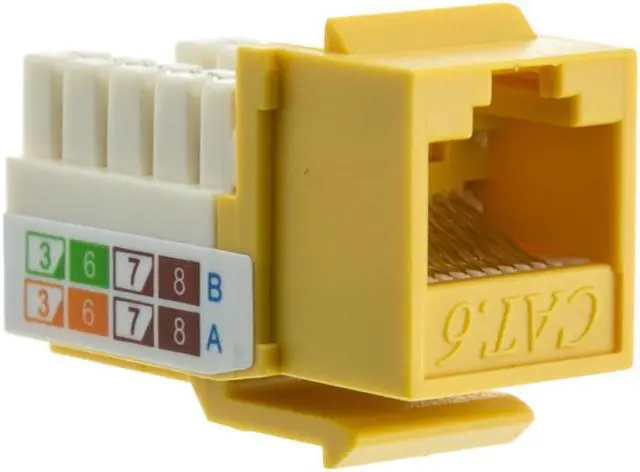 Alt view image 3 of 3 - Cable Wholesale Cat 6 Keystone Jack RJ45 Female to 110 Punch Down - Yellow