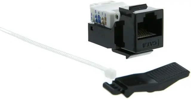 Alt view image 2 of 2 - Cable Wholesale Cat 6 Keystone Jack Toolless RJ45 Female - Black