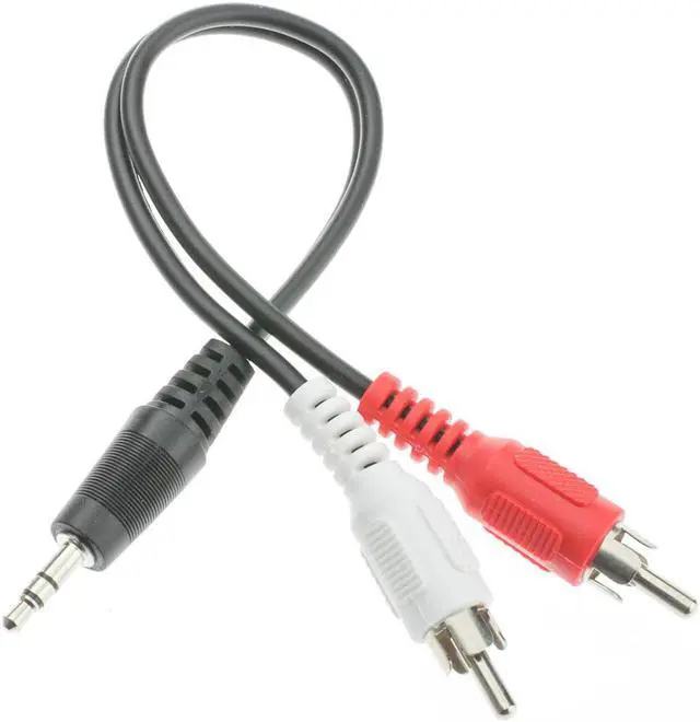 Alt view image 2 of 2 - RCA to Stereo Y-Cable, 2 x RCA Male / 1 x 3.5mm Stereo Male, 6 inch