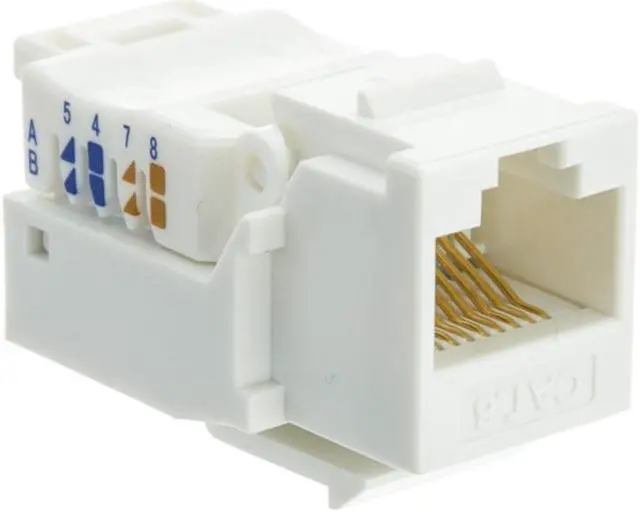 Alt view image 3 of 3 - Cable Wholesale Cat 6 Keystone Jack, White, Toolless, RJ45 Female