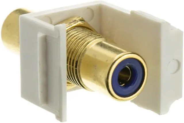 Alt view image 2 of 2 - Cable Wholesale Keystone Insert, White, RCA Female Coupler (Blue RCA)