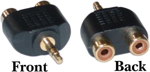 Alt view image 5 of 5 - Cable Wholesale RCA to Stereo adapter 2 x RCA Female / 1 x 3.5mm Stereo Male