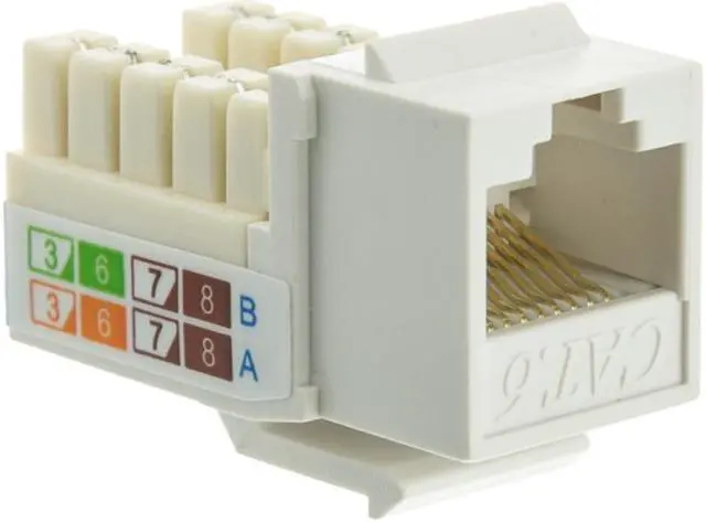 Alt view image 2 of 2 - Cable Wholesale Cat 6 Keystone Jack, RJ45 Female to 110 Punch Down - White