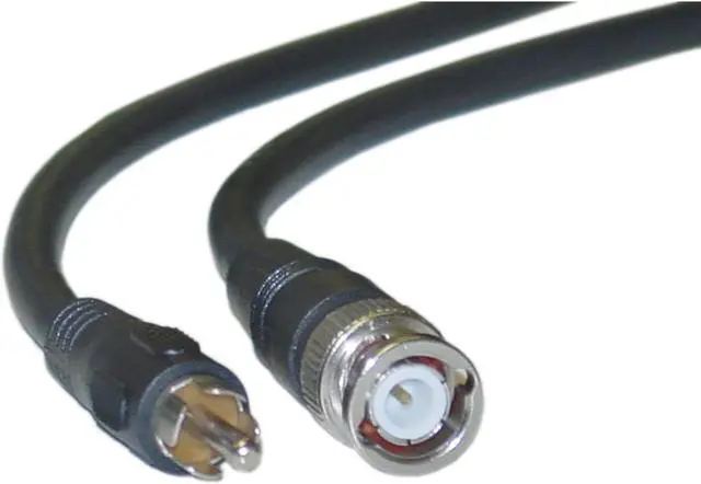 Alt view image 5 of 5 - RG59U Coaxial BNC to RCA Video Cable BNC Male to RCA Male 75 Ohm 6 foot - Black