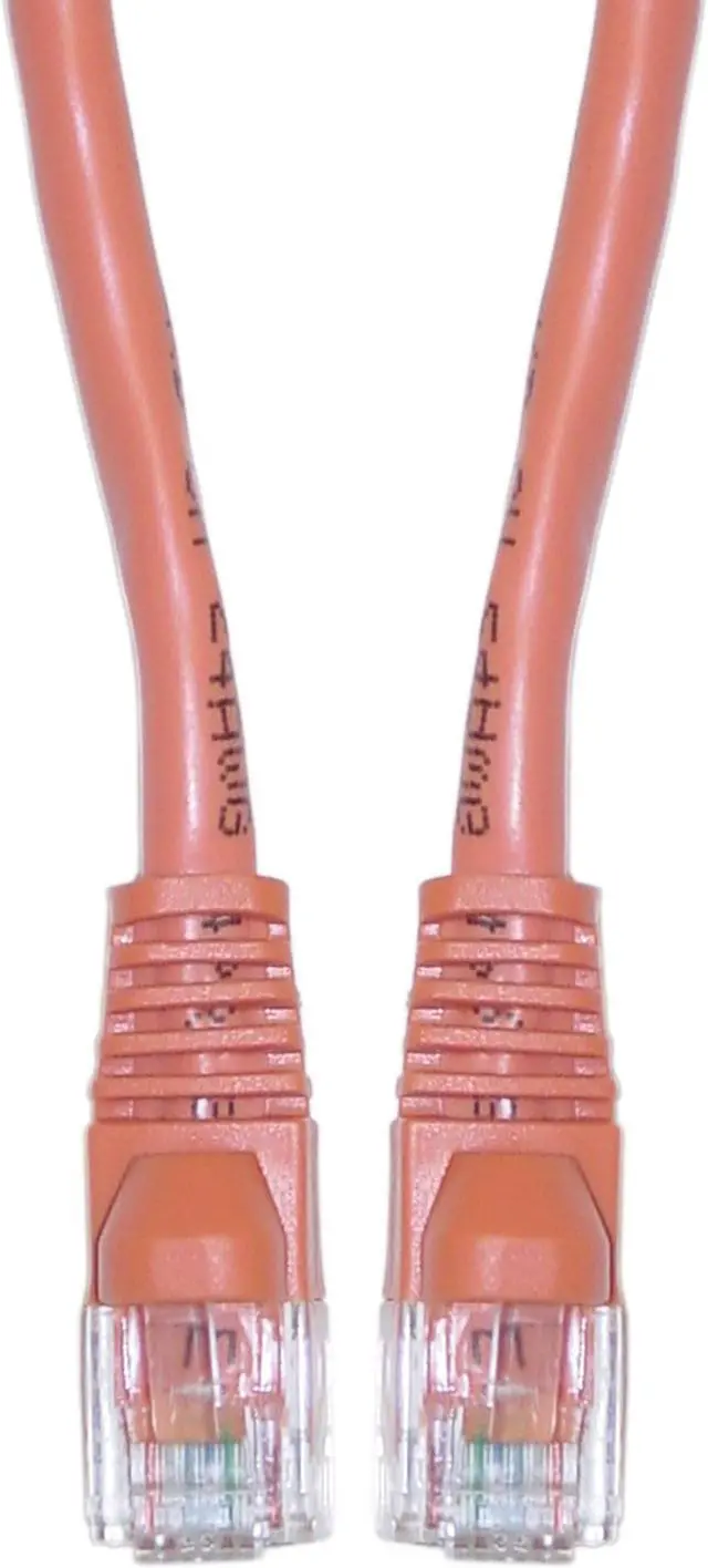 Alt view image 3 of 3 - Cable Wholesale Electronics Cat5e Orange Ethernet Crossover Cable Snagless/Molded Boot 14 Foot