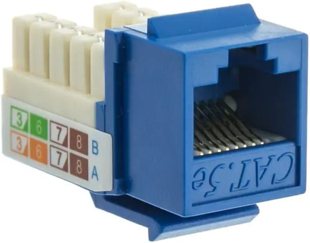 Alt view image 4 of 4 - Cable Wholesale Cat 5e Keystone Jack, RJ45 Female to 110 Punch Down - Blue