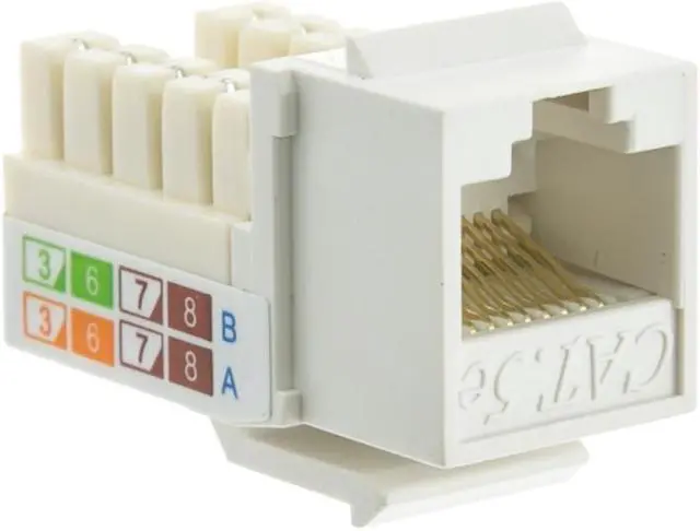 Alt view image 2 of 2 - Cable Wholesale Cat 5e Keystone Jack, RJ45 Female to 110 Punch Down - White