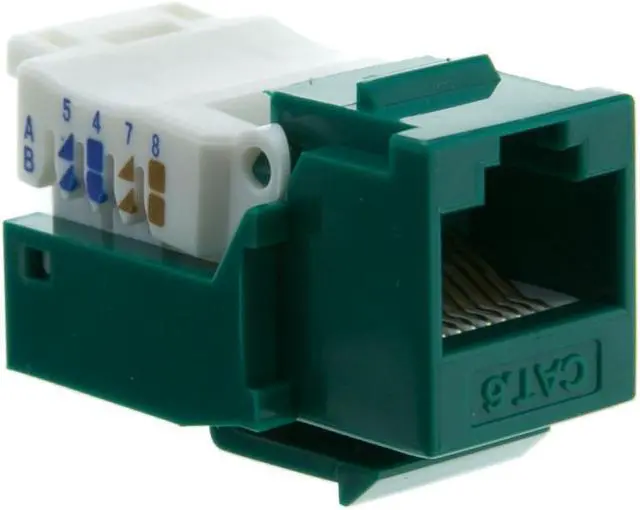 Alt view image 3 of 3 - Cable Wholesale Cat 6 Keystone Jack Toolless RJ45 Female - Green