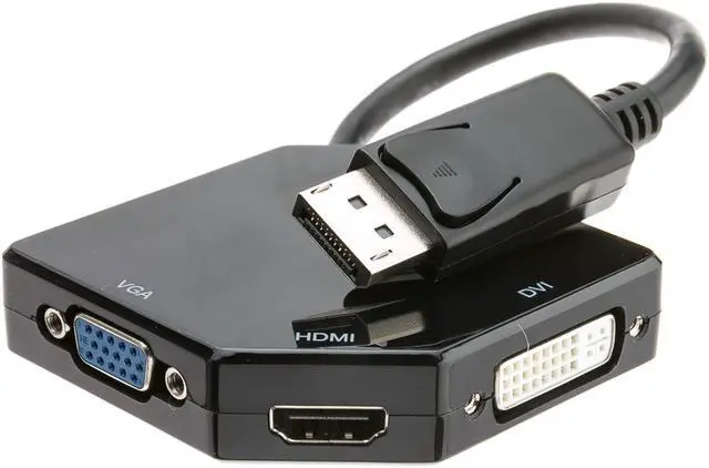 Alt view image 3 of 3 - DisplayPort to HDMI, VGA or DVI, 3-IN-1 Adapter