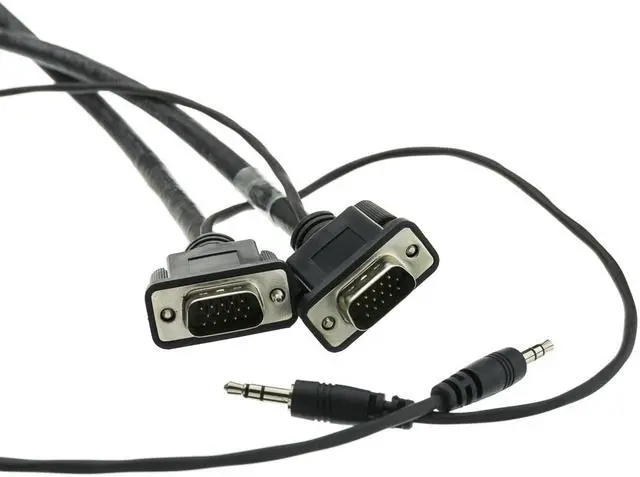 Alt view image 3 of 3 - Plenum SVGA Cable w/ Audio, Black, HD15 Male + 3.5mm Male, Coaxial Construction, Shielded, 25 foot