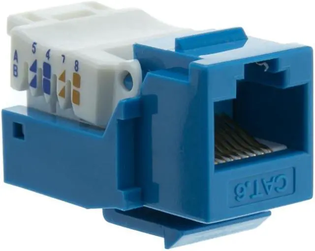 Alt view image 2 of 2 - Cable Wholesale Cat 6 Keystone Jack Toolless RJ45 Female - Blue