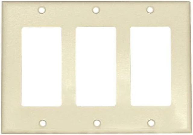 Alt view image 4 of 7 - Leviton 80411-W 3-Gang Decora-Style Wall Plate, White