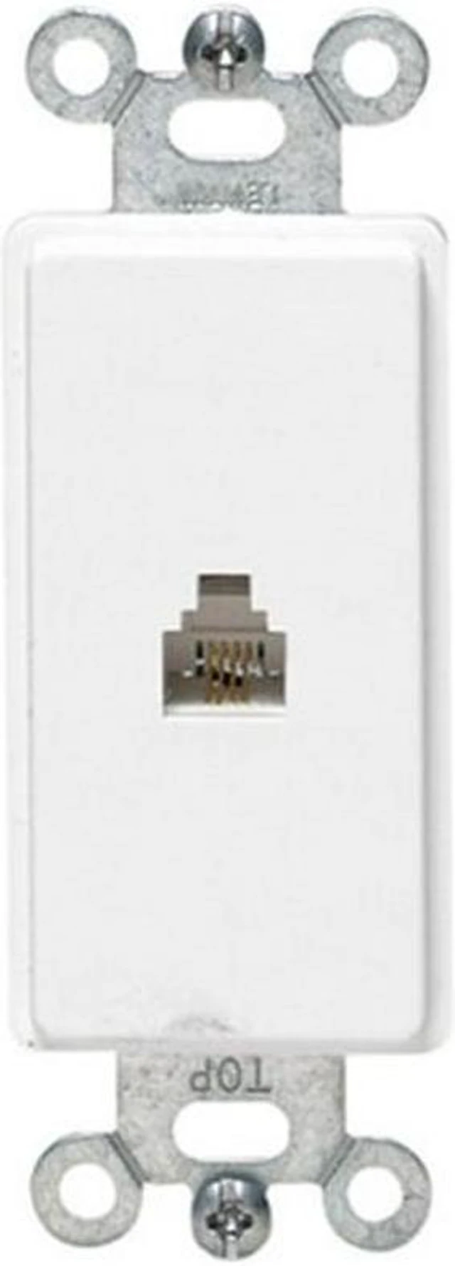 Main image of Decorator Telephone Jack Flush White Cooper Wiring Devices 3560-4W 078477116685