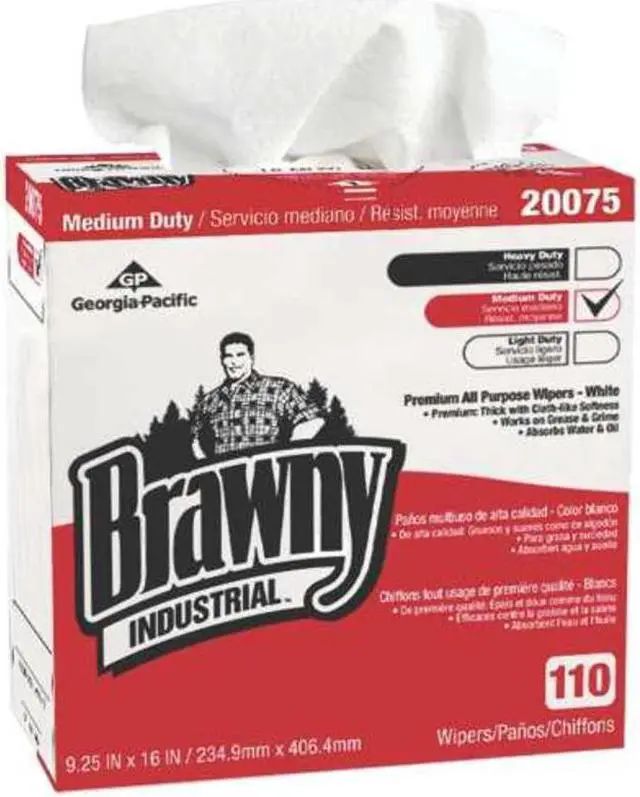 Alt view image 3 of 11 - Georgia Pacific Professional Tall Dispenser All-Purpose DRC Wipers, 9 1/4x16, White, 110/Box 10 Boxes/Carton
