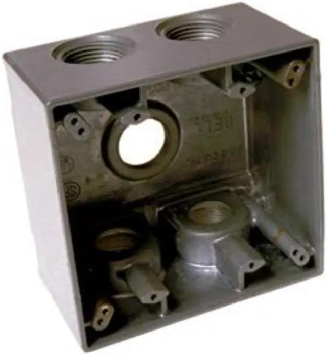 Alt view image 2 of 4 - BELL OUTDOOR 5389-0 Weatherproof Electrical Box, 36 cu in, Double Gang Box