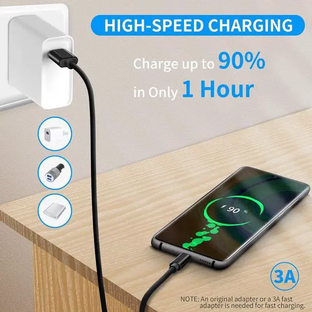 Alt view image 2 of 7 - USB C Cable-3FT USB C to USB A 3.1 Gen 2 Cable Type C 3A Fast Charge & 10Gbps Data Sync Cable for Android Auto iPhone 16/15 Plus/16 Pro Max MacBook  Galaxy S22/S21/S20/Note20 Pixel