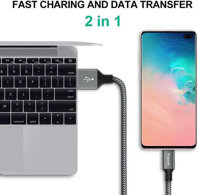 Alt view image 4 of 7 - Long USB A to USB C Cable 10ft 2-Pack Fast Charging Type C Charger Cord Braided for iPhone 16 15 Pro Max Plus for  Galaxy S24 S23 S22 S21 S20 S10 S10E Note 20 10 A15 A25 A35 A55