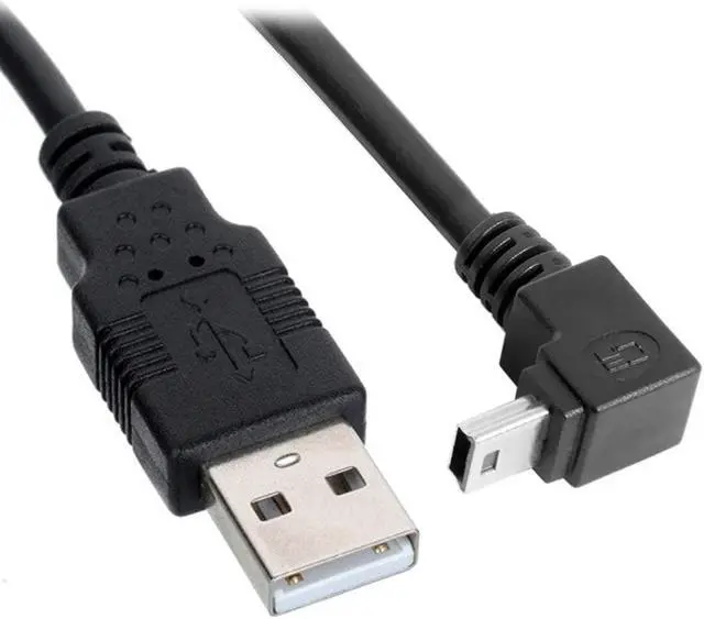 Alt view image 4 of 7 - Mini USB Cable USB 2.0 Male to Mini USB 5 Pin Male 90 Degree Down Angled Charging Data Transfer Extension Cable 0.5M