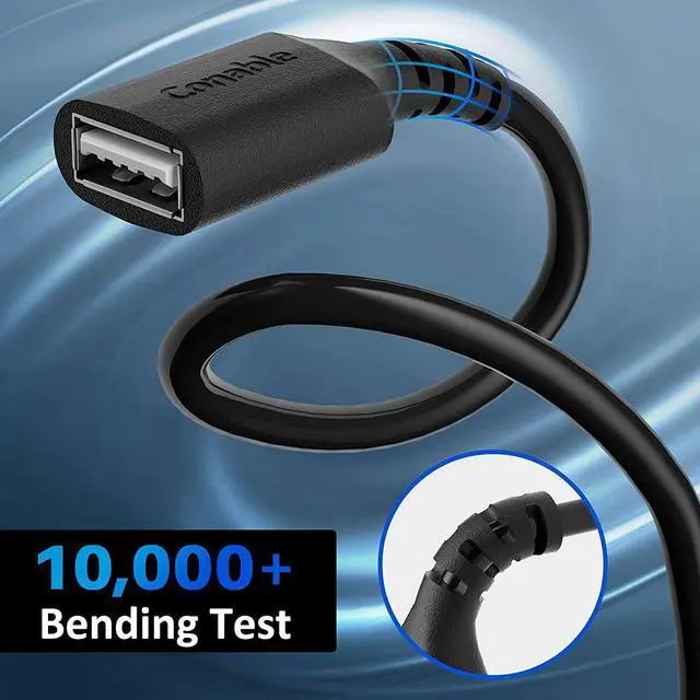 Alt view image 3 of 7 - 3 Pack USB Extension Cable 6 FT USB 2.0 Type A Male to Female Extender Cord Adapter Compatible with Printer Keyboard Mouse Flash Drive Hard Drive Controller Black Cable with 5 Cable Ties