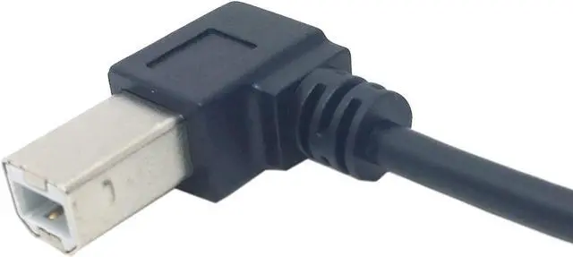 Alt view image 6 of 6 - USB 2.0 Type B Male to Type B Female Extension Cable with Screws for Panel Mount 50cm 90 Degree Left Angled