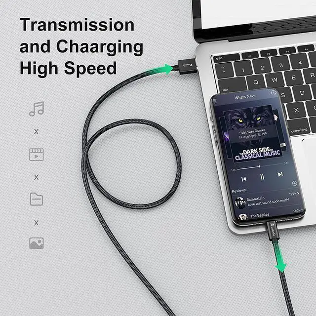 Alt view image 3 of 7 - USB C Cable 20 ft,3.1A Type C Charger Fast Charging Cable, USB A to USB C 3A Charger Durable Nylon Braided Compatible with Galaxy S10 S9 Plus S21, Note 10 9 A51 LG G8 G7 Charging Cord