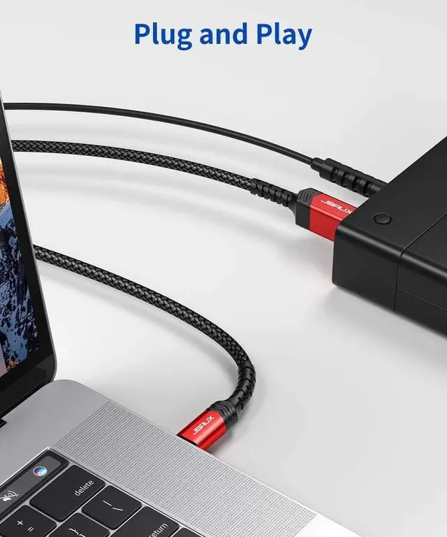 Alt view image 7 of 7 - JSAUX USB 3.0 Cable B Male to USB-C, 10ft USB 3 Type B Cord Nylon Briaded Compatible with Docking Station, External Hard Drivers, Scanner and More