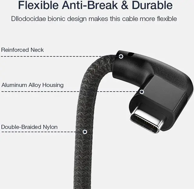 Alt view image 4 of 7 - Right Angle USB C Extension Cable 0.6FT 90 Degree USB-C 3.2 Gen 2 20Gbps Male to Female Type C 4K Video Extender Cord for iPhone 16 15 MacBook iPad Pro/Air/Mini Galaxy S25/S24