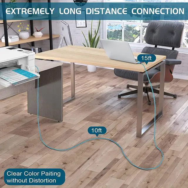 Alt view image 4 of 7 - Printer Cable 30FT USB Printer Cord 2.0 Type A Male to B Male Cable Scanner Cord High Speed Compatible with HP Canon Dell Epson Lexmark Xerox Samsung and More (Blue)